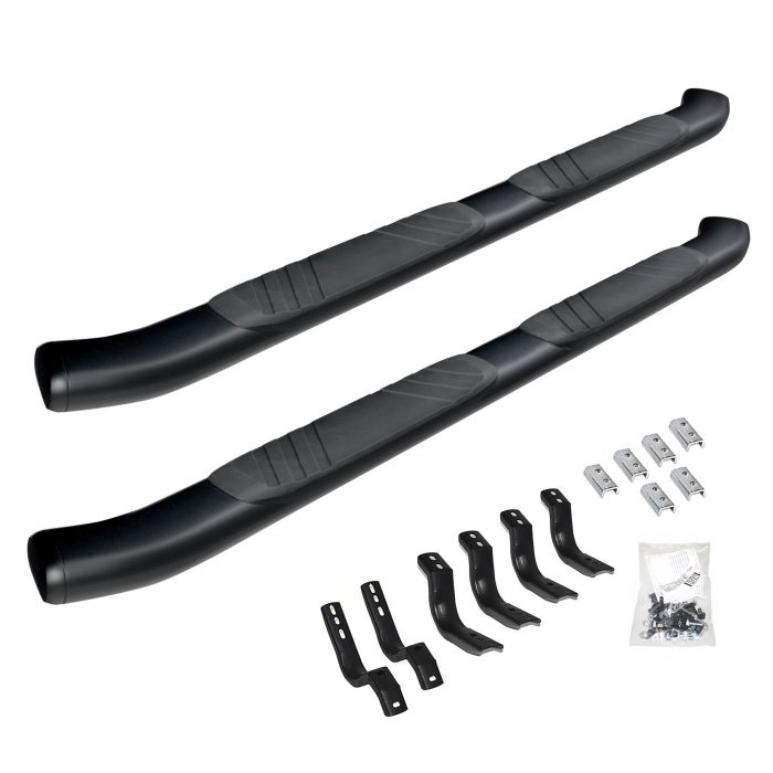Go Rhino 685404387CB - 5" OE Xtreme Composite Side Steps with Mounting Brackets Kit - Blk - Diesel Only - Black powder coat