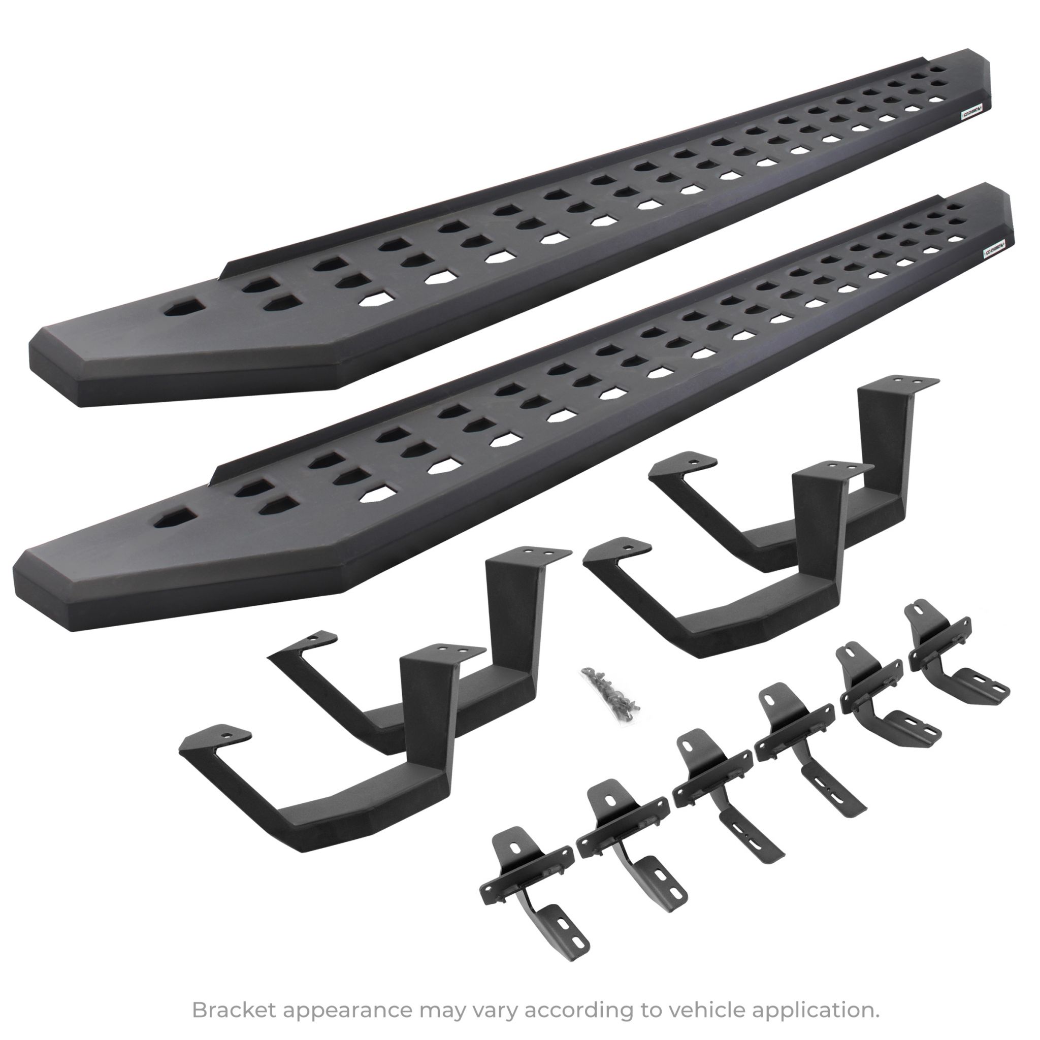 Go Rhino - 6942998020PC - RB20 Running Boards With Mounting Brackets & 2 Pairs of Drop Steps Kit - Textured Black