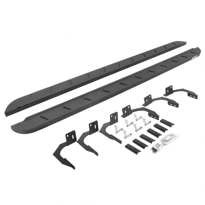 Go Rhino 63410687ST - RB10 Slim Line Running Boards With Mounting Brackets - Protective Bedliner Coating