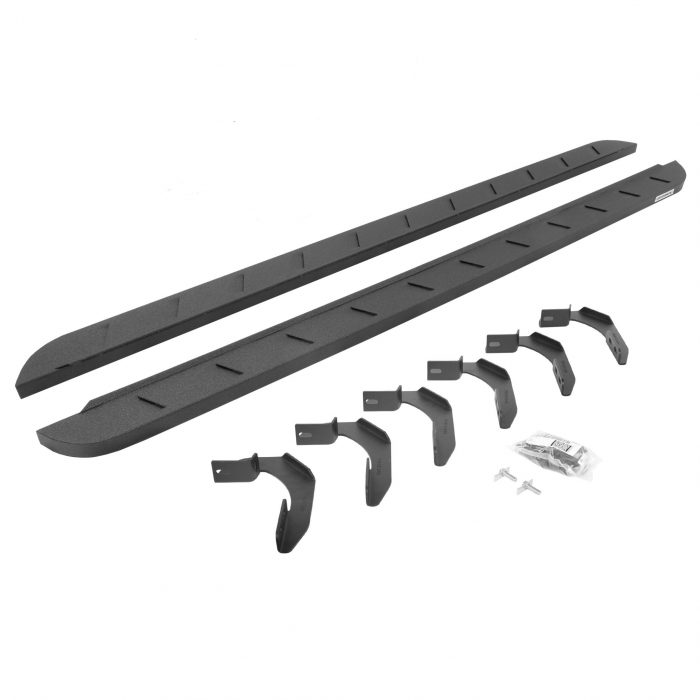Go Rhino 63412680ST - RB10 Slim Line Running Boards With Mounting Brackets - Protective Bedliner Coating
