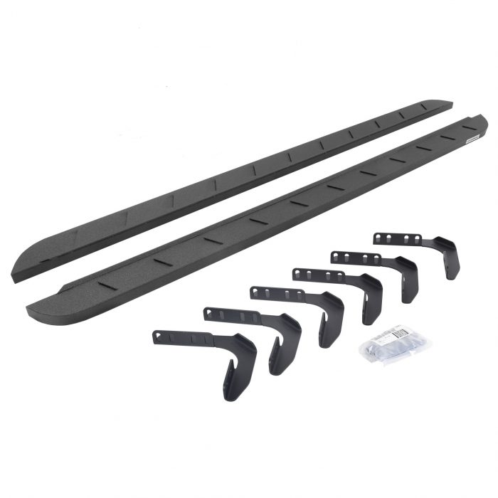 Go Rhino 63418087ST - RB10 Slim Line Running Boards With Mounting Brackets - Protective Bedliner Coating