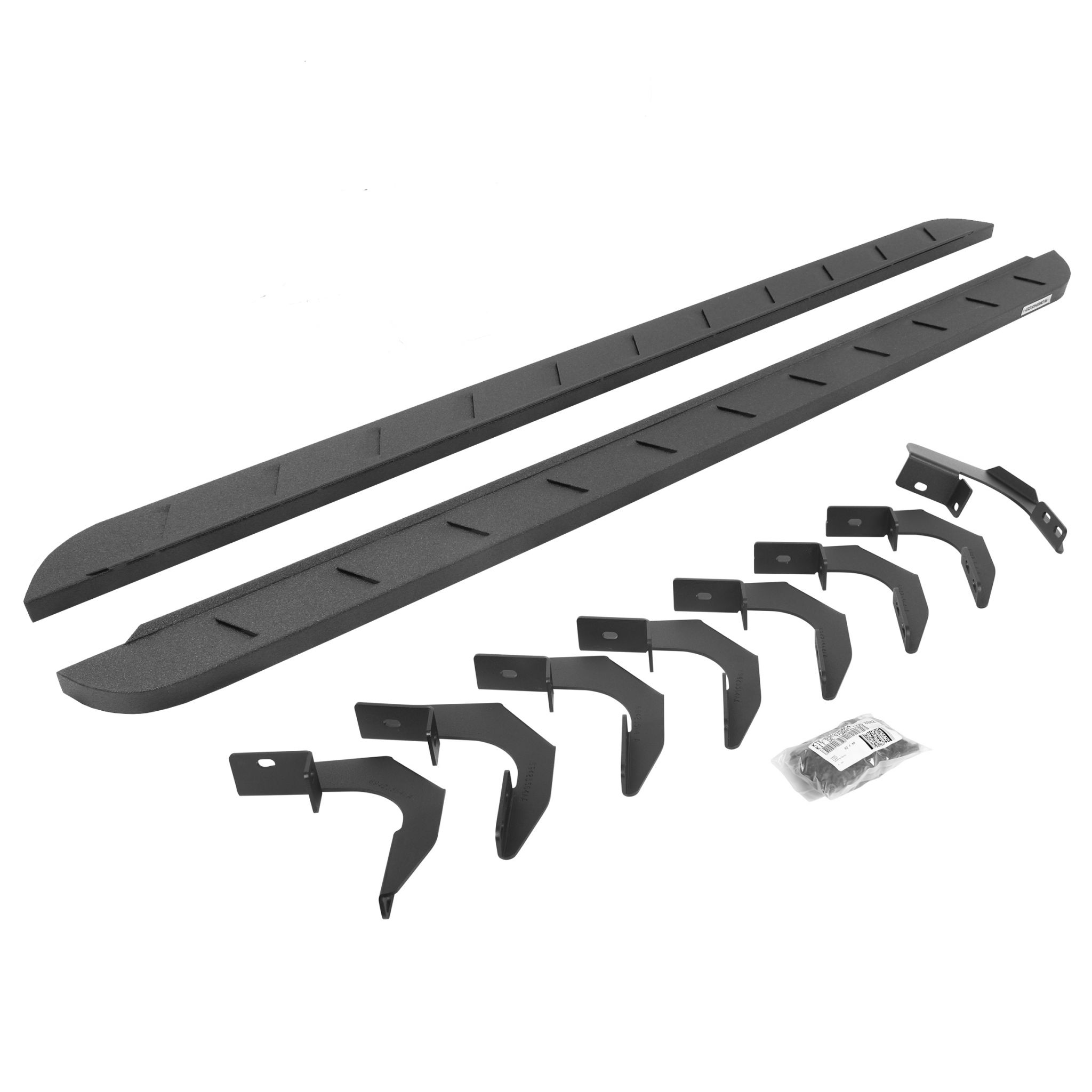 Go Rhino 63404880ST - RB10 Slim Line Running Boards With Mounting Brackets - Protective Bedliner Coating