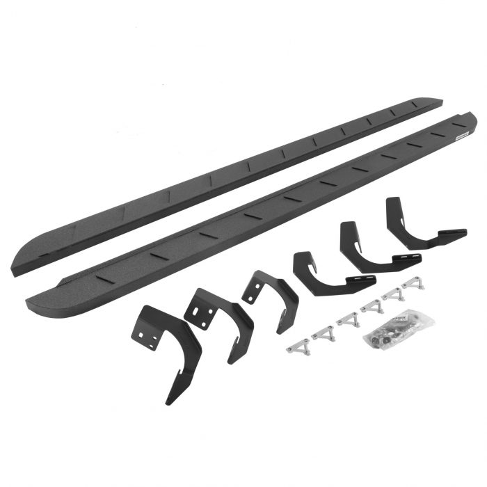 Go Rhino 63430680ST - RB10 Slim Line Running Boards With Mounting Brackets - Protective Bedliner Coating