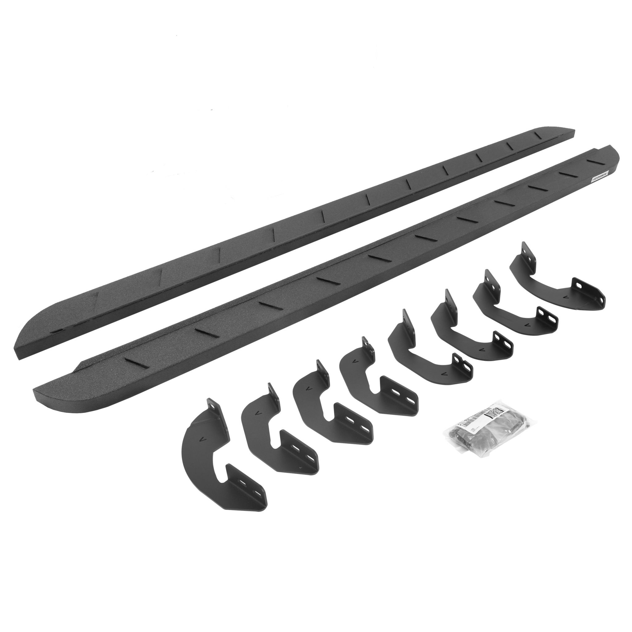 Go Rhino 63443687ST - RB10 Slim Line Running Boards With Mounting Brackets - Protective Bedliner Coating