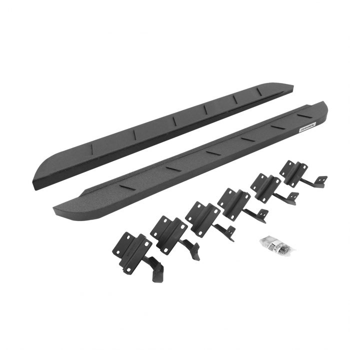 Go Rhino 634417348ST - RB10 Slim Line Running Boards With Mounting Brackets - Protective Bedliner Coating