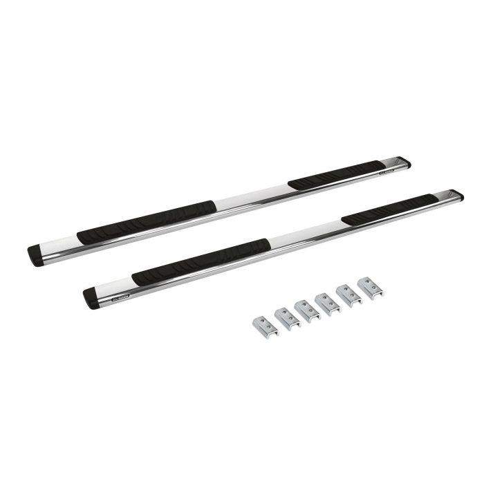 Go Rhino 685404787PS - 5" OE Xtreme Low Profile SideSteps With Mounting Bracket Kit - Polished Stainless Steel
