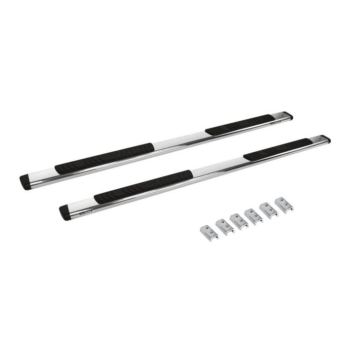 Go Rhino 685404687PS - 5" OE Xtreme Low Profile SideSteps With Mounting Bracket Kit - Polished Stainless Steel