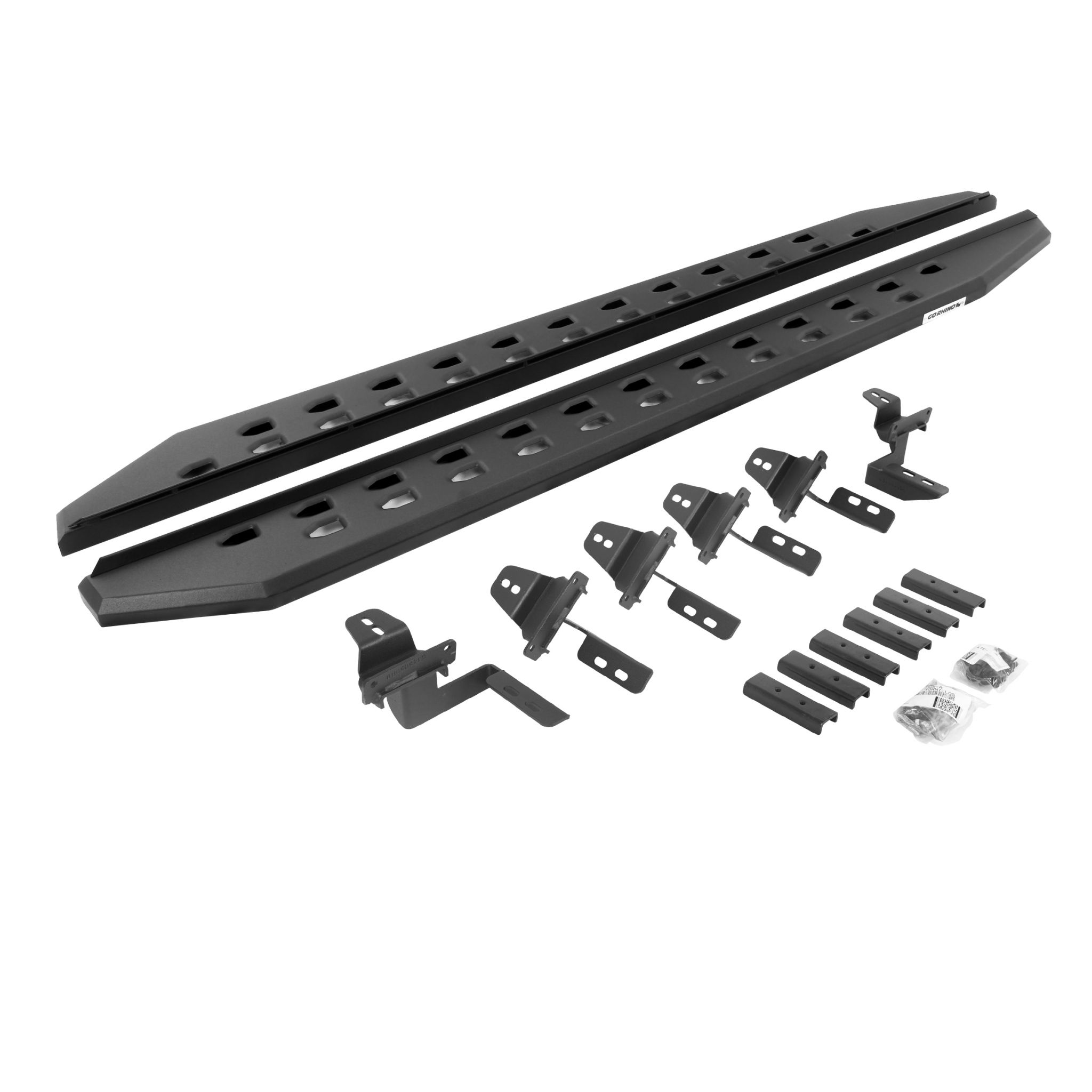 Go Rhino 69450568SPC - RB10 Slim Line Running Boards With Mounting Brackets - Textured Black