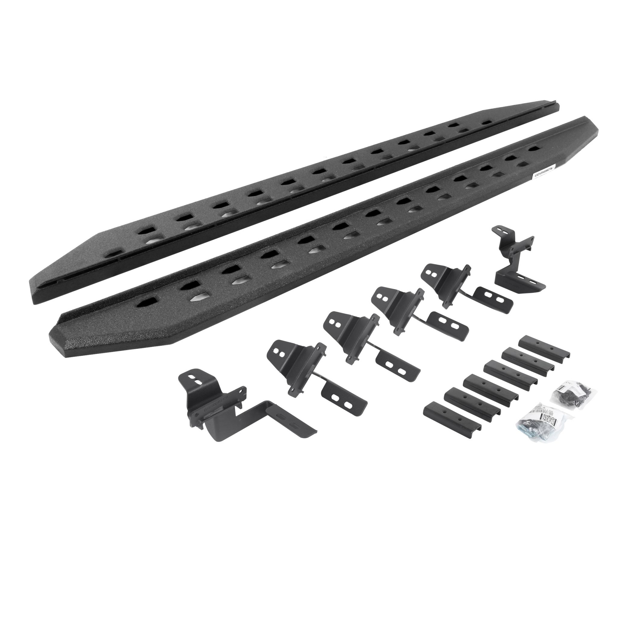 Go Rhino 69450568ST - RB20 Slim Line Running Boards With Mounting Brackets - Protective Bedliner Coating