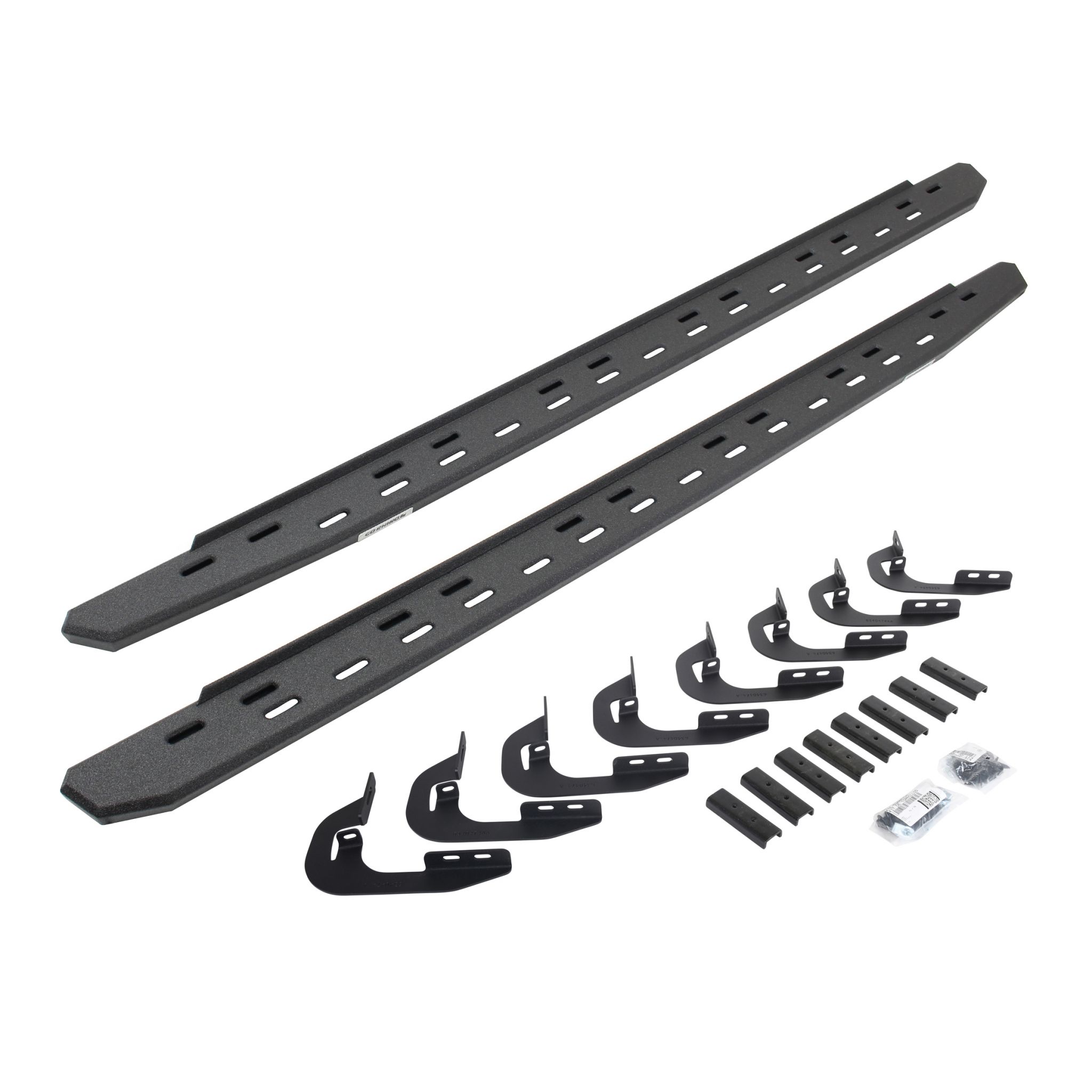 Go Rhino 69604787ST - RB30 Slim Line Running Boards with Mounting Bracket Kit - Protective Bedliner Coating