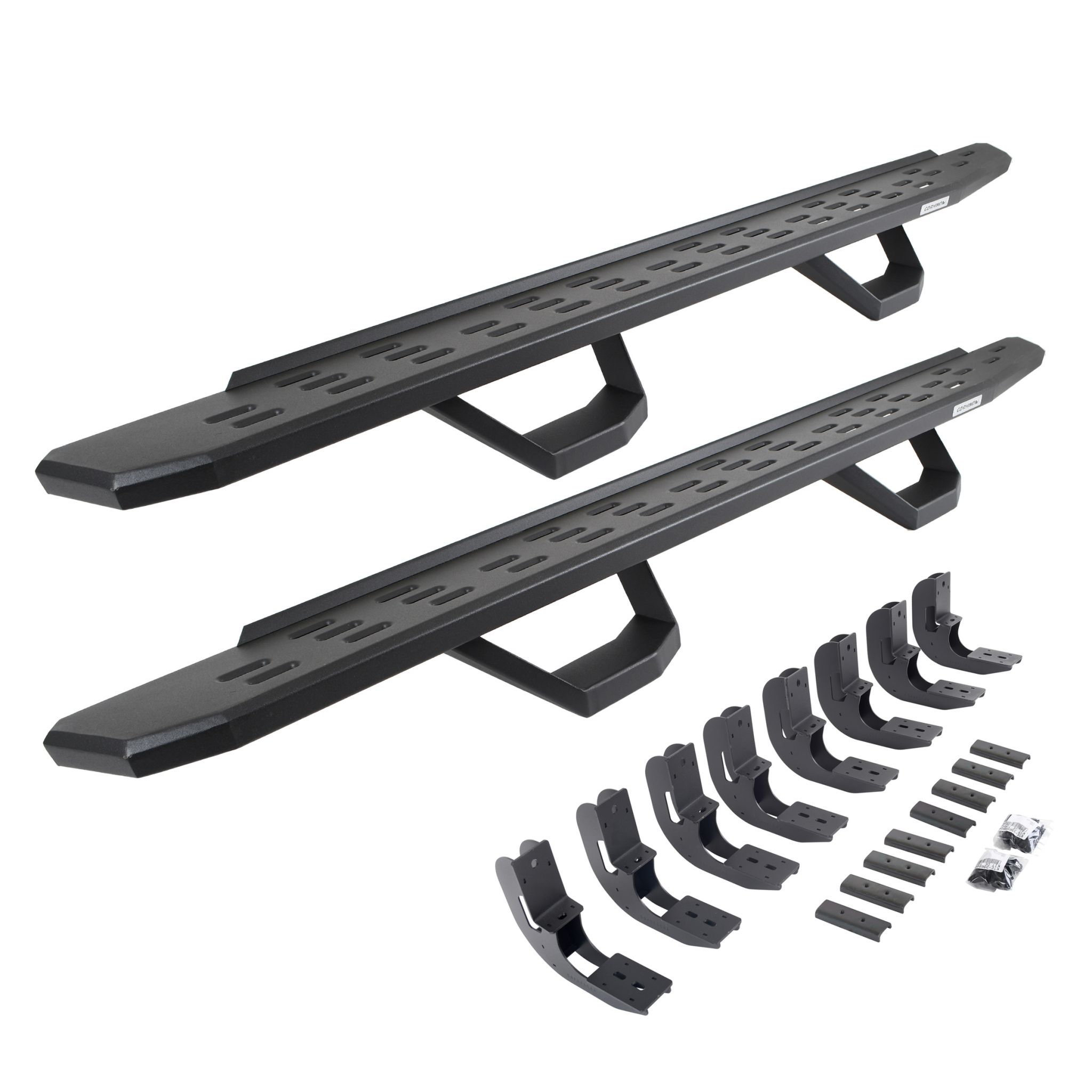 Go Rhino 69604880PC - RB30 Running Boards with Mounting Brackets & 2 Pairs of Drop Steps Kit- Textured Black