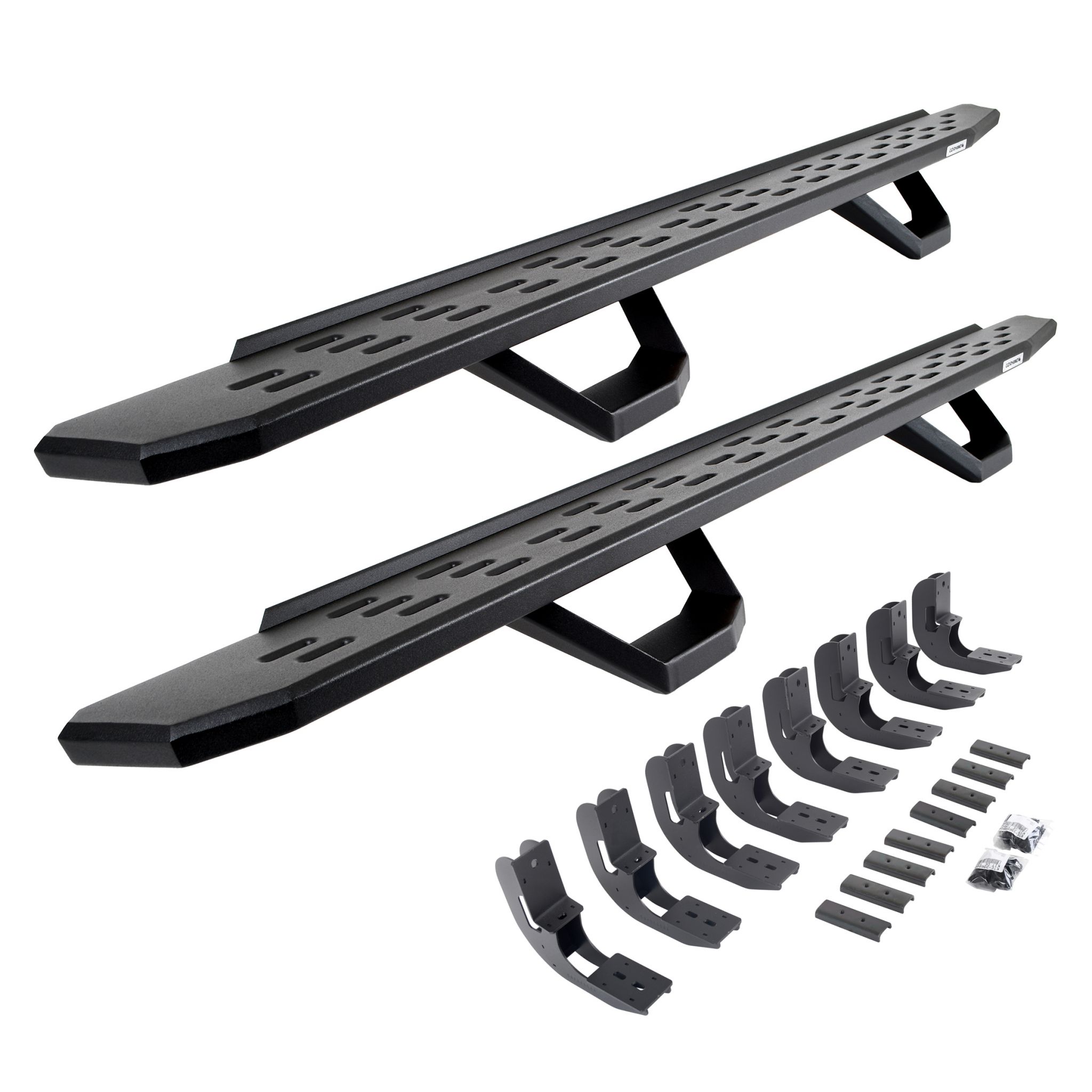 Go Rhino 6960488720PC - RB30 Running Boards with Mounting Brackets & 2 Pairs of Drops Steps Kit - Textured Black
