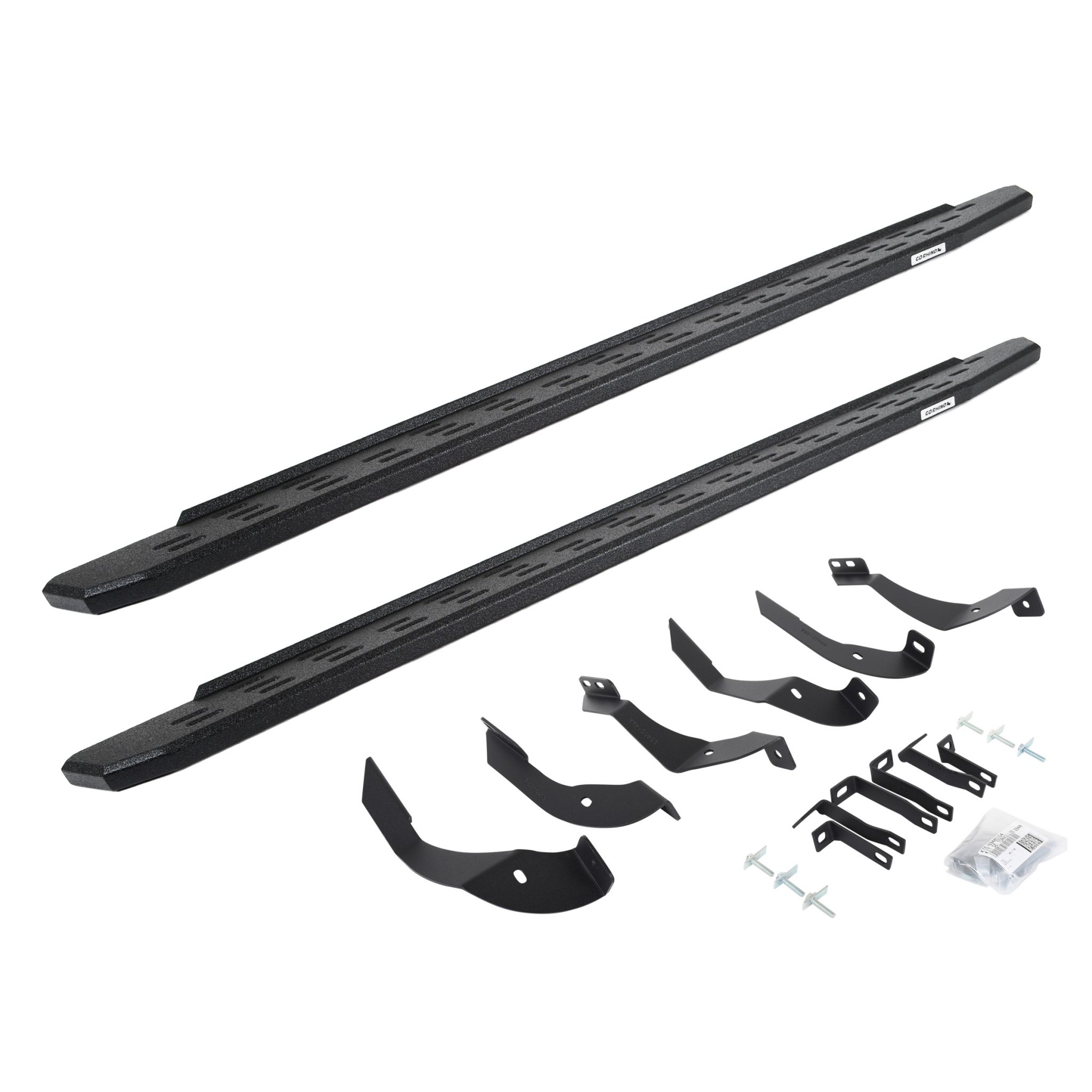Go Rhino 69605187T - RB30 Running Boards with Mounting Bracket Kit - Protective Bedliner Coating