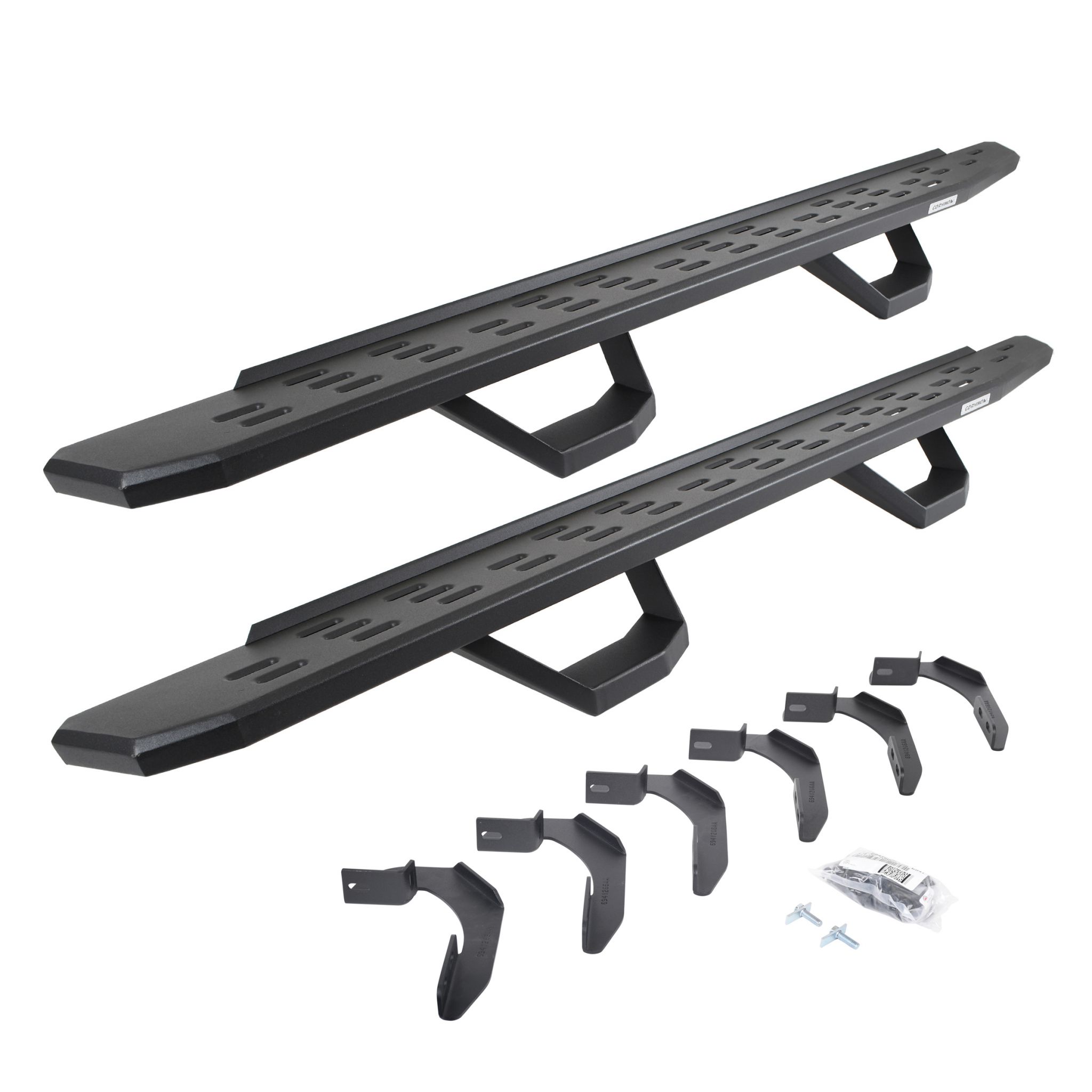 Go Rhino 6961268020PC - RB30 Running Boards with Mounting Brackets & 2 Pairs of Drops Steps Kit - Textured Black