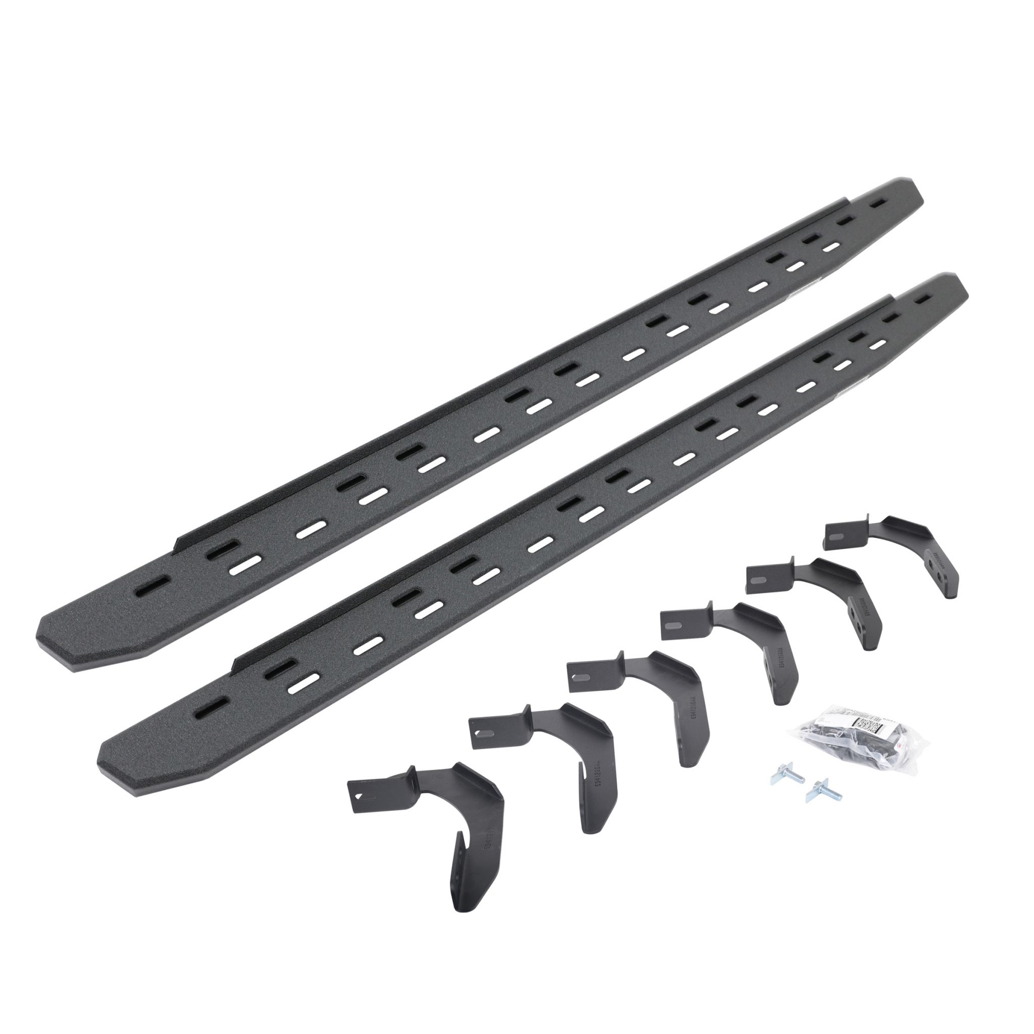 Go Rhino 69612680ST - RB30 Slim Line Running Boards with Mounting Bracket Kit - Protective Bedliner Coating