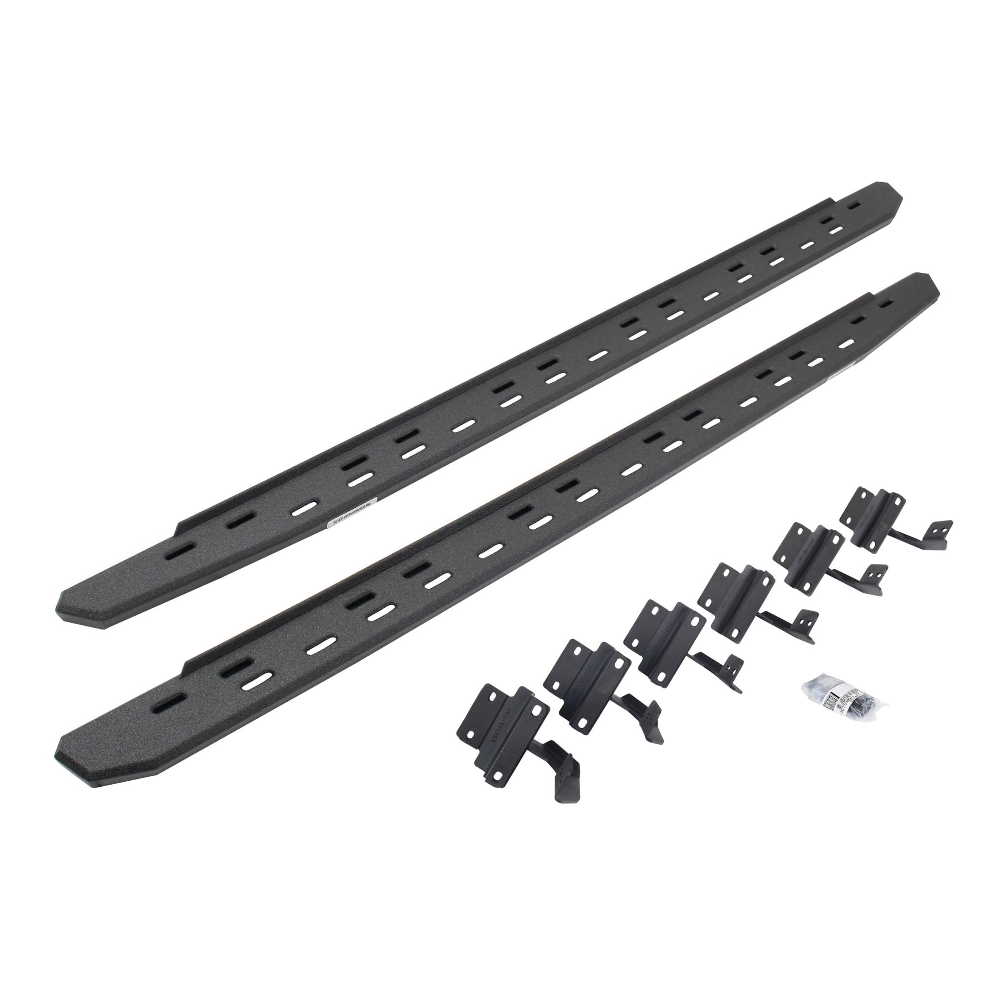 Go Rhino 69615587ST - RB30 Slim Line Running Boards with Mounting Bracket Kit - Protective Bedliner Coating
