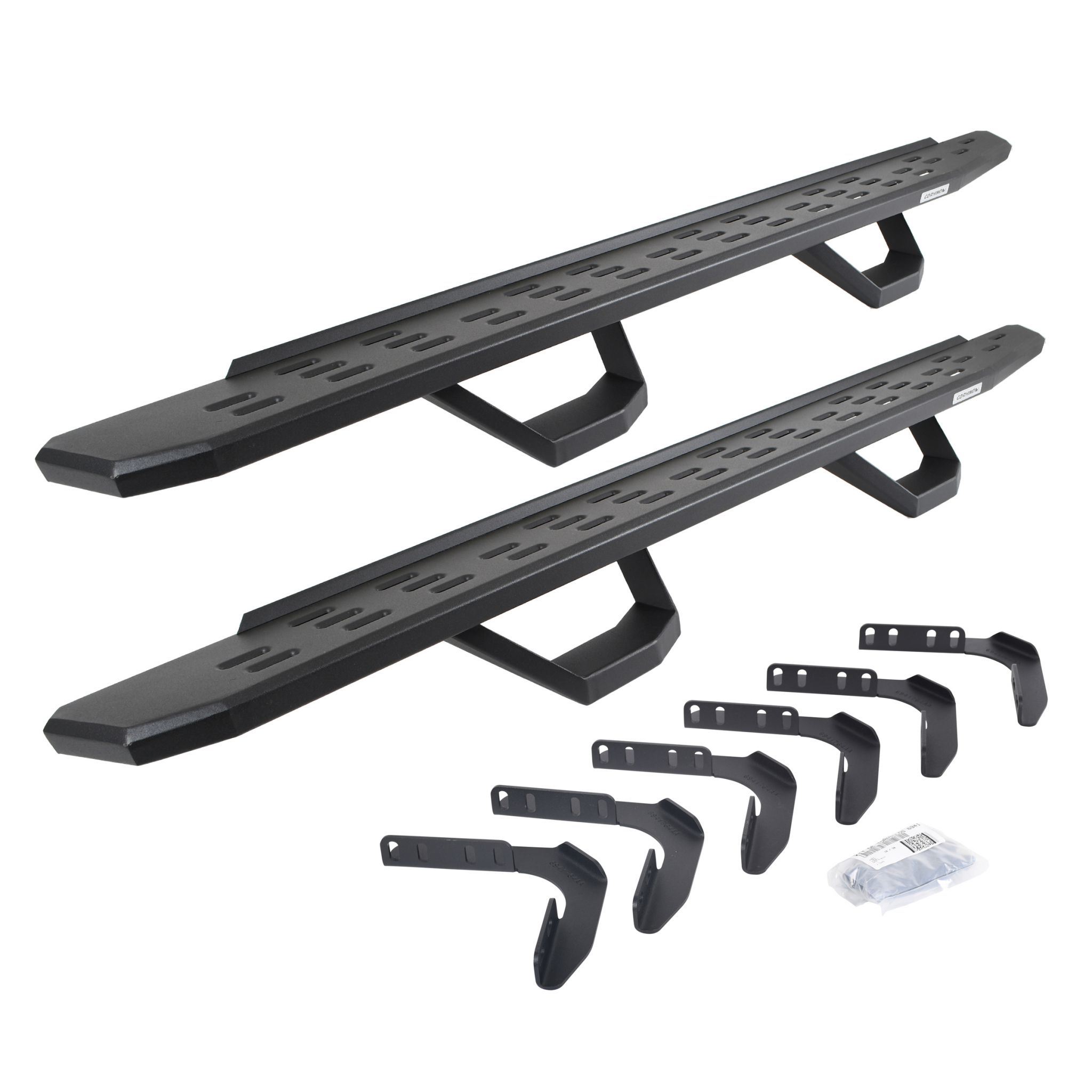 Go Rhino 6961768020PC - RB30 Running Boards with Mounting Brackets, 2 Pairs Drop Steps Kit - Textured Black