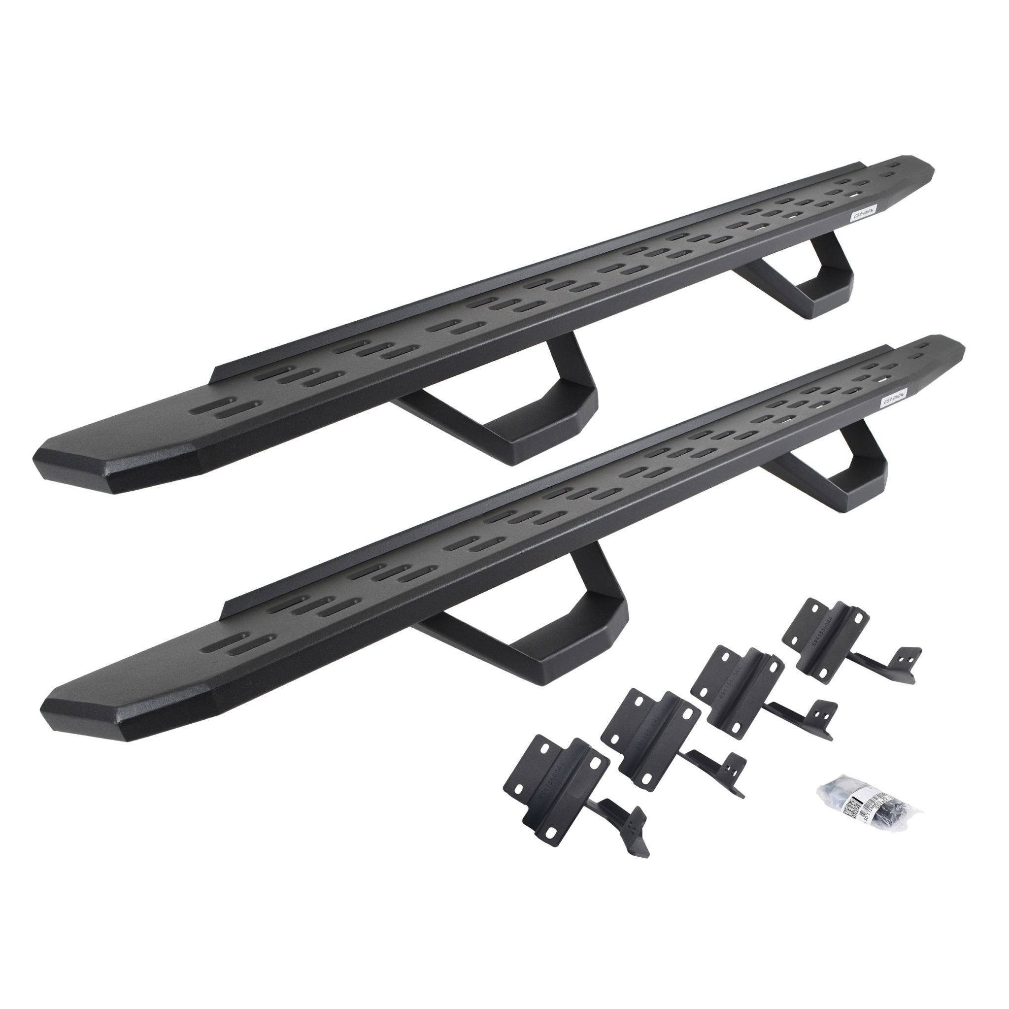 Go Rhino 6961778020PC - RB30 Running Boards with Mounting Brackets & 2 Pairs of Drops Steps Kit - Textured Black