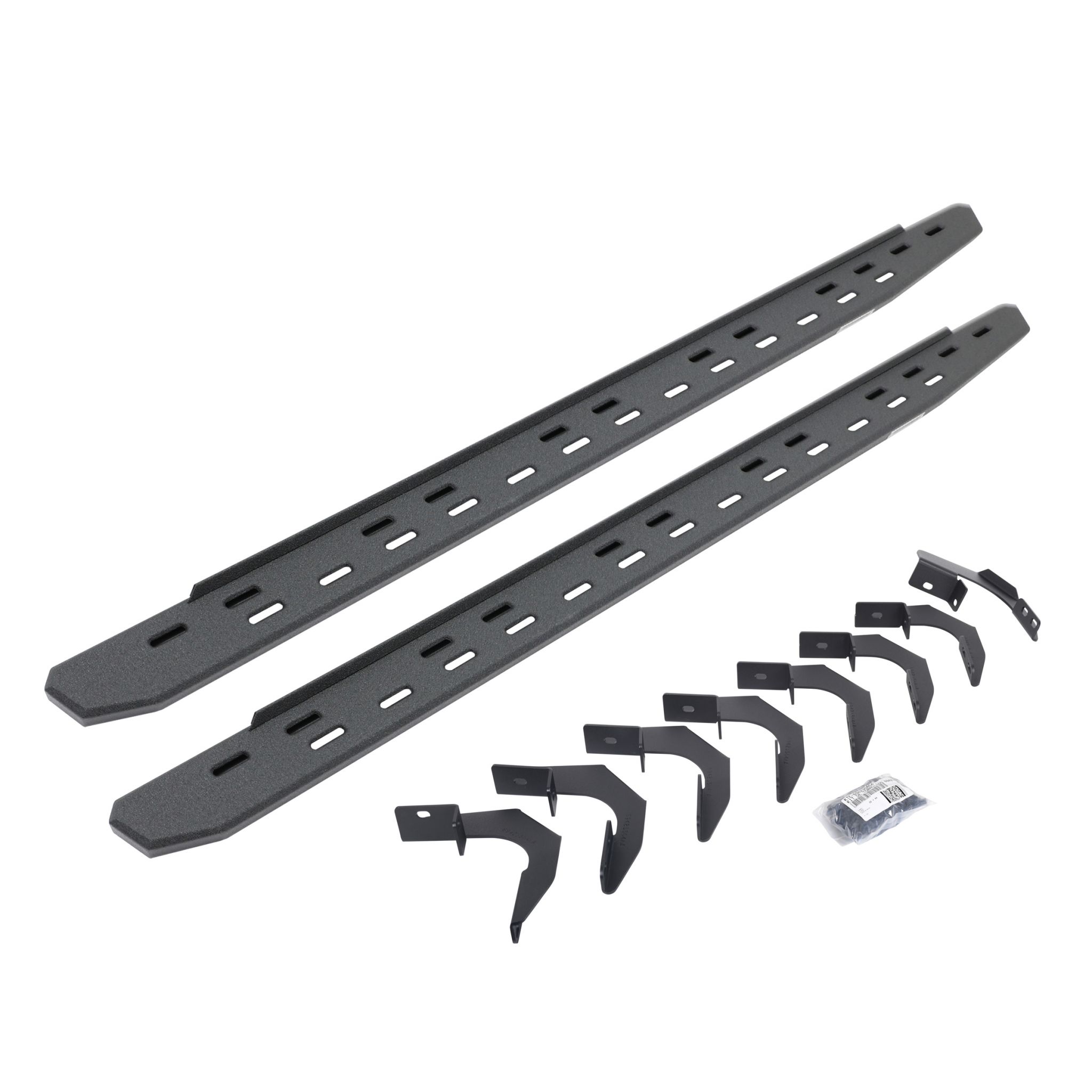 Go Rhino 69623580ST - RB30 Slim Line Running Boards with Mounting Bracket Kit - Protective Bedliner Coating