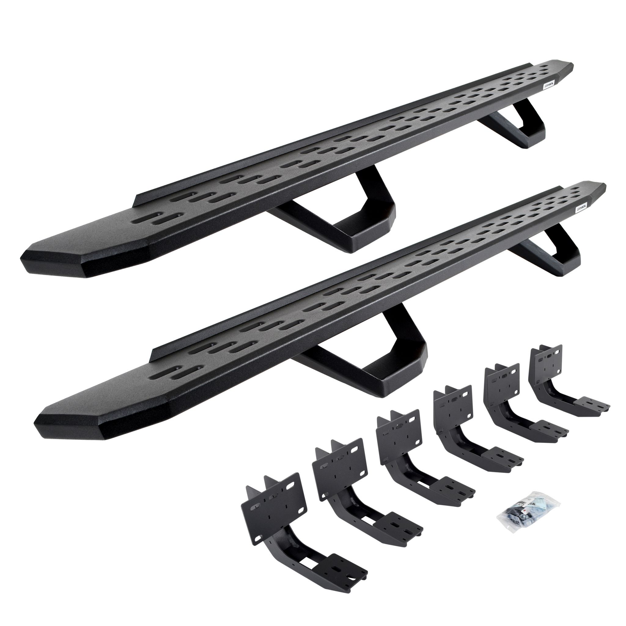 Go Rhino 6963068720PC - RB30 Running Boards with Mounting Brackets & 2 Pairs of Drops Steps Kit - Textured Black