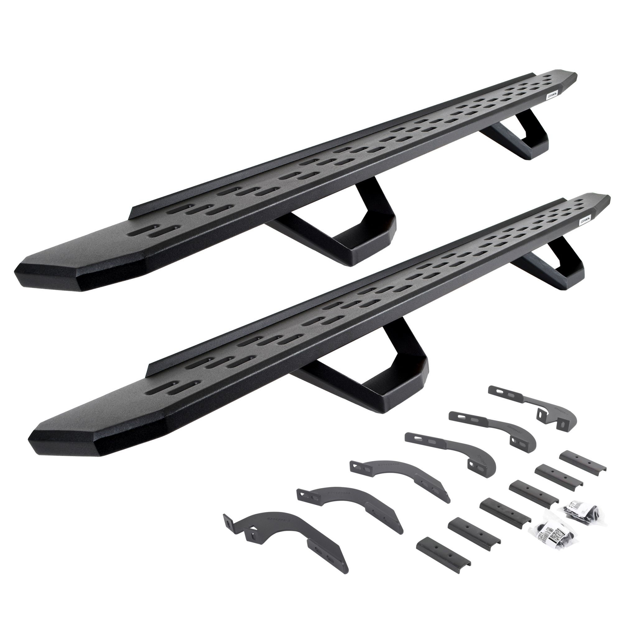 Go Rhino 6964298720PC - RB30 Running Boards with Mounting Brackets & 2 Pairs of Drops Steps Kit - Textured Black