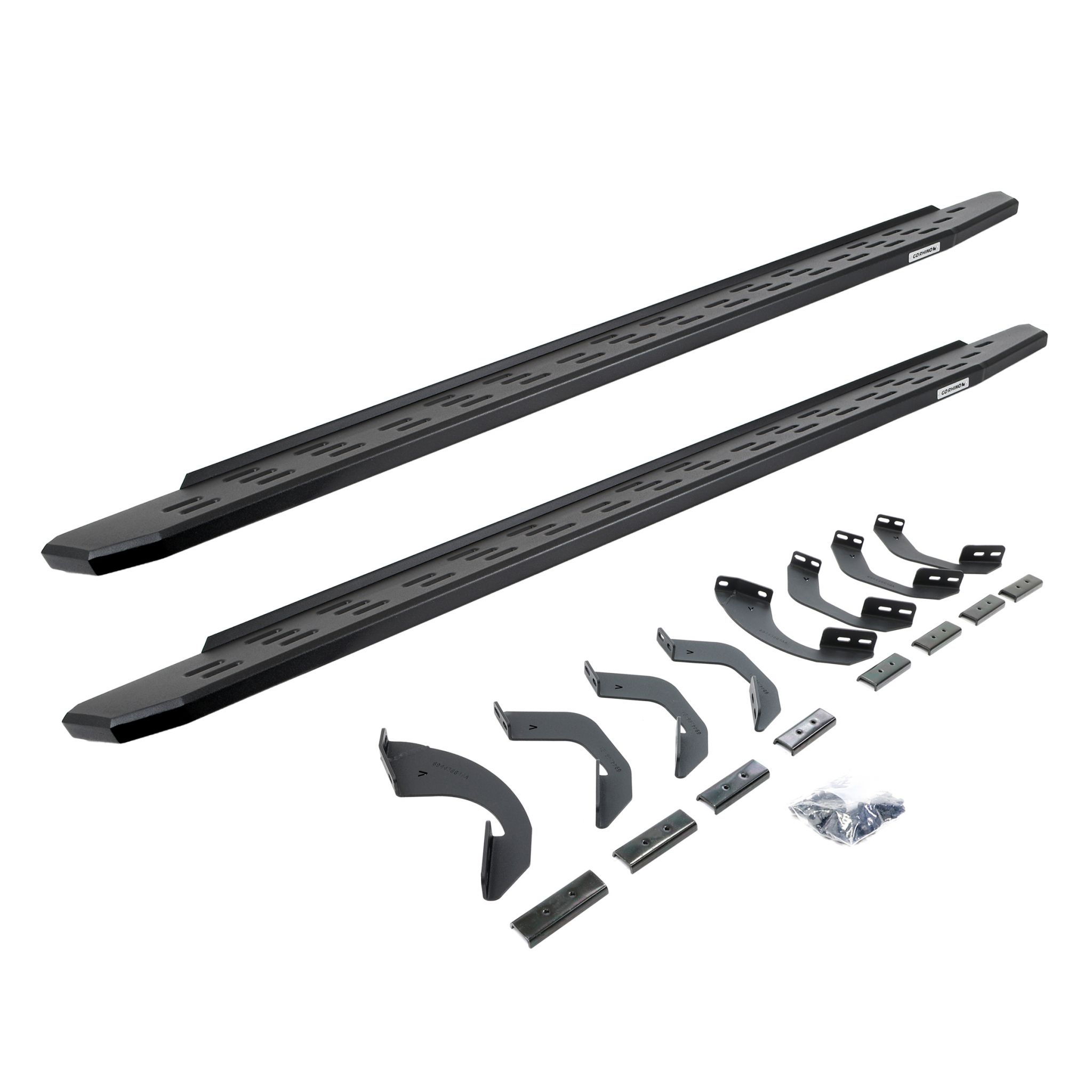 Go Rhino 69643973PC - RB30 Running Boards with Mounting Bracket Kit - Protective Bedliner coating