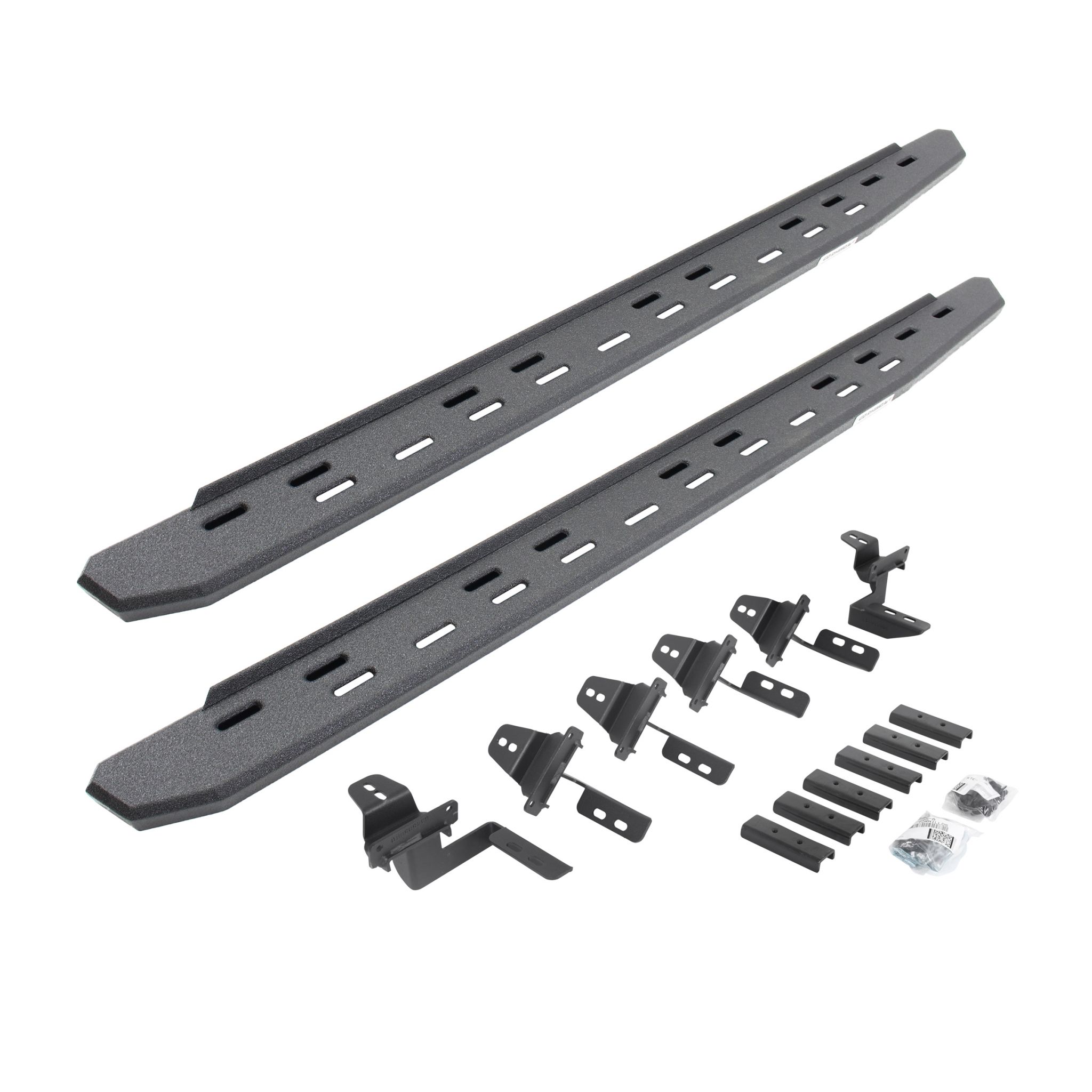 Go Rhino 69650568ST - RB30 Slim Line Running Boards with Mounting Bracket Kit - Protective Bedliner Coating