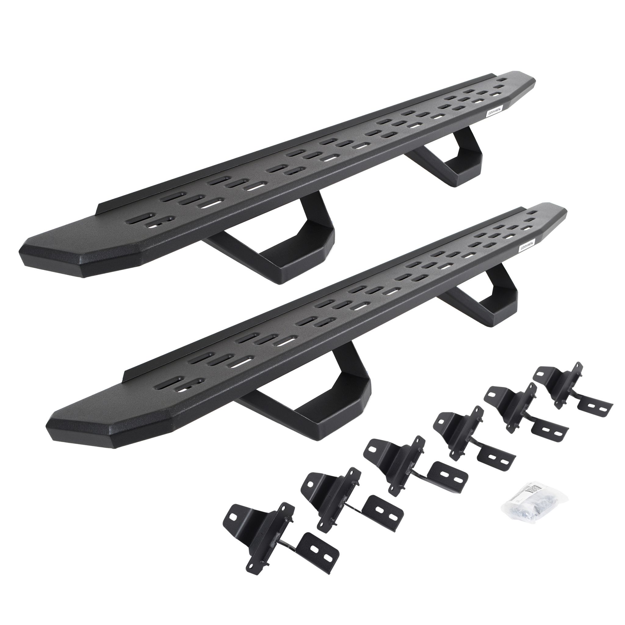 Go Rhino 6965067320PC - RB30 Running Boards with Mounting Brackets & 2 Pairs of Drops Stepst Kit - Textured Black