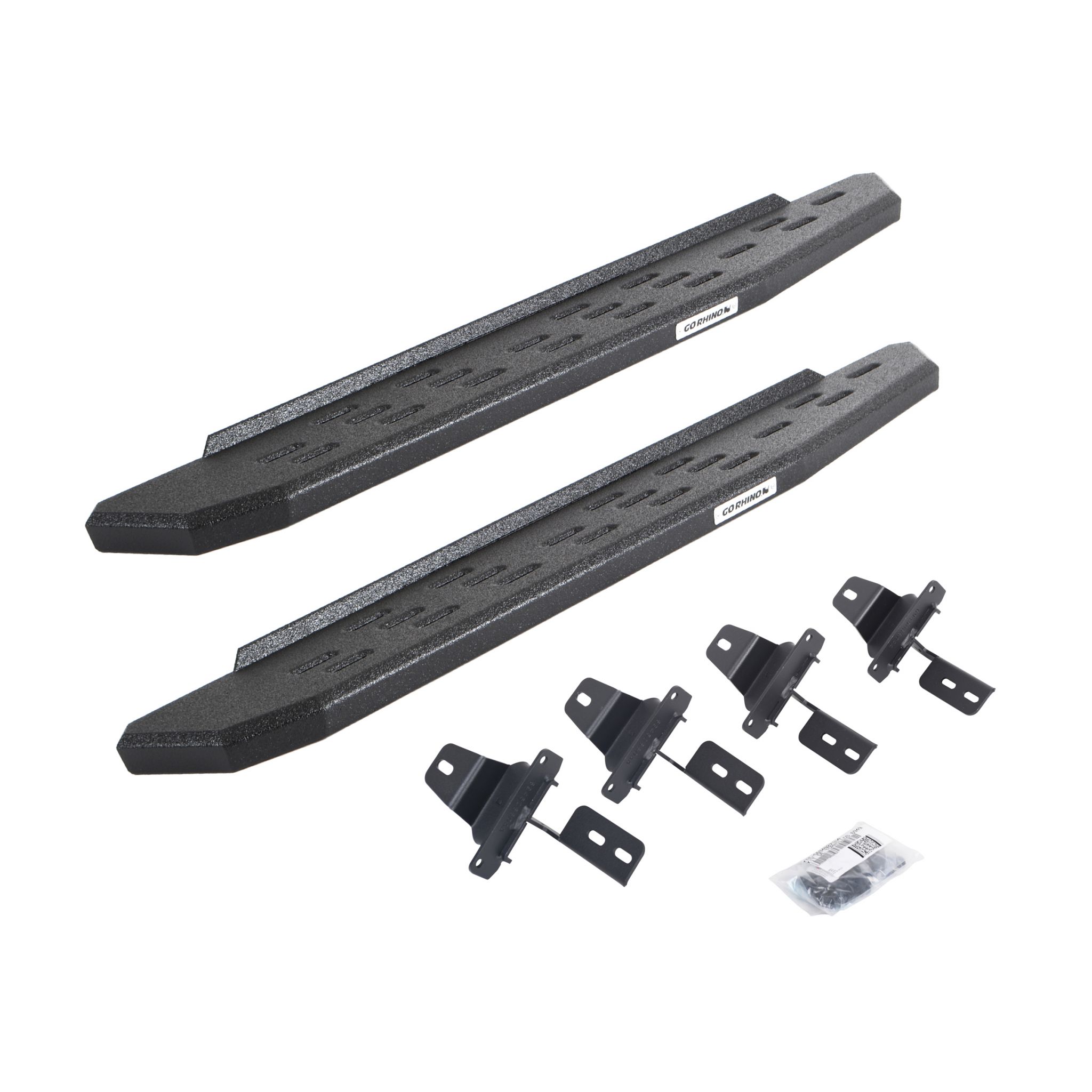 Go Rhino 69692748T - RB30 Running Boards with Mounting Bracket Kit - Protective Bedliner Coating