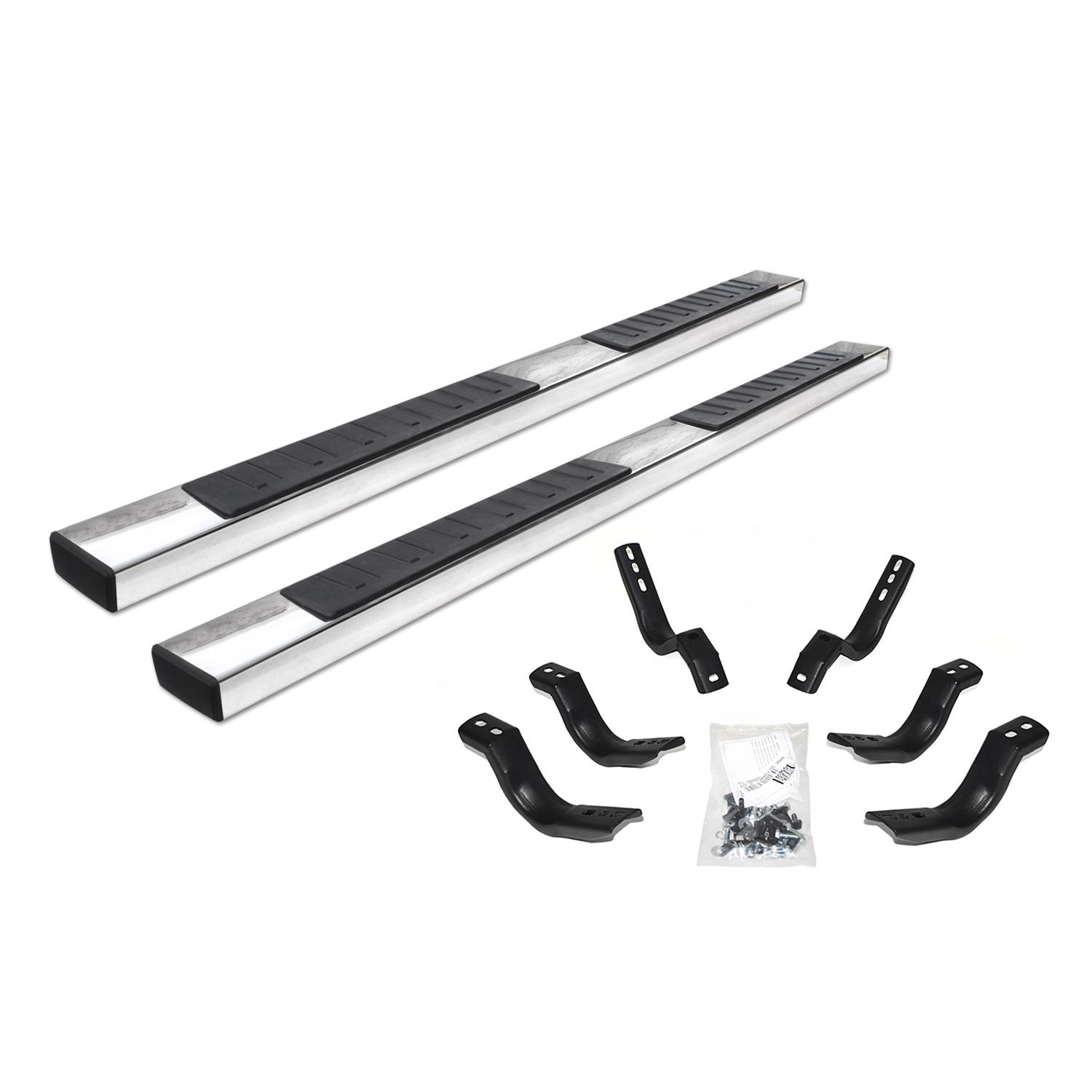Go Rhino 6862404687PS - 6" OE Xtreme II SideSteps With Mounting Bracket Kit - Polished Stainless Steel