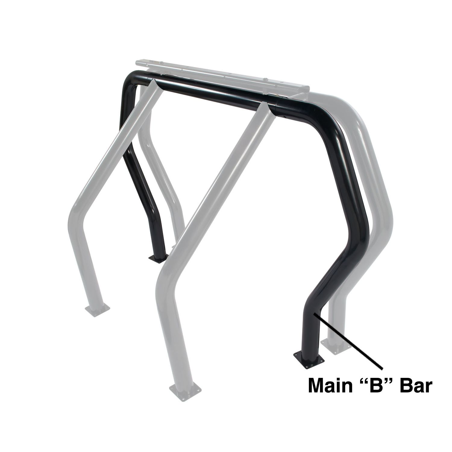 Go Rhino 91002B - Bed Bar Compenent - "B" Main  Bar - Black Powdercoat