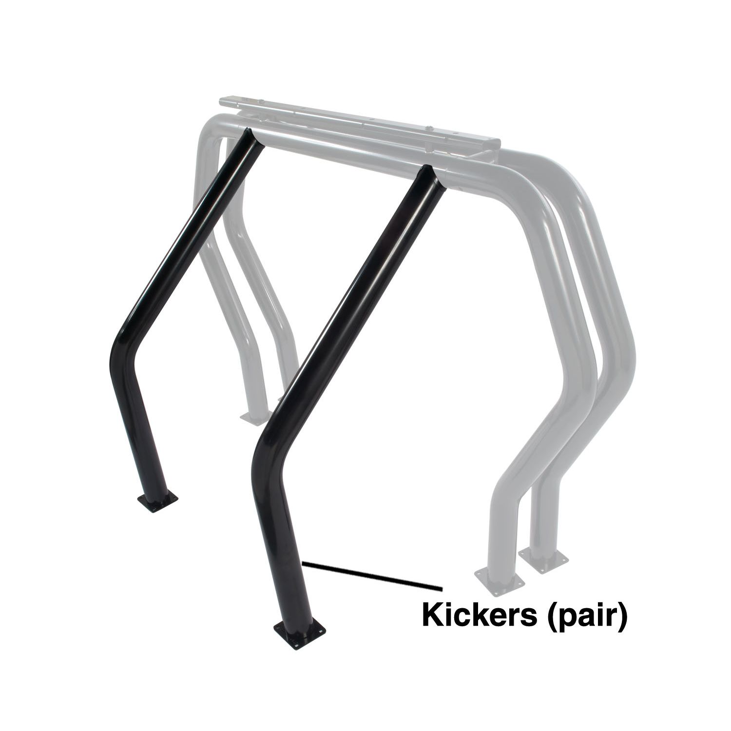 Go Rhino 9516B - Bed Bar Component - Pair of Kickers (On Wheel Wells) - Black Powdercoat