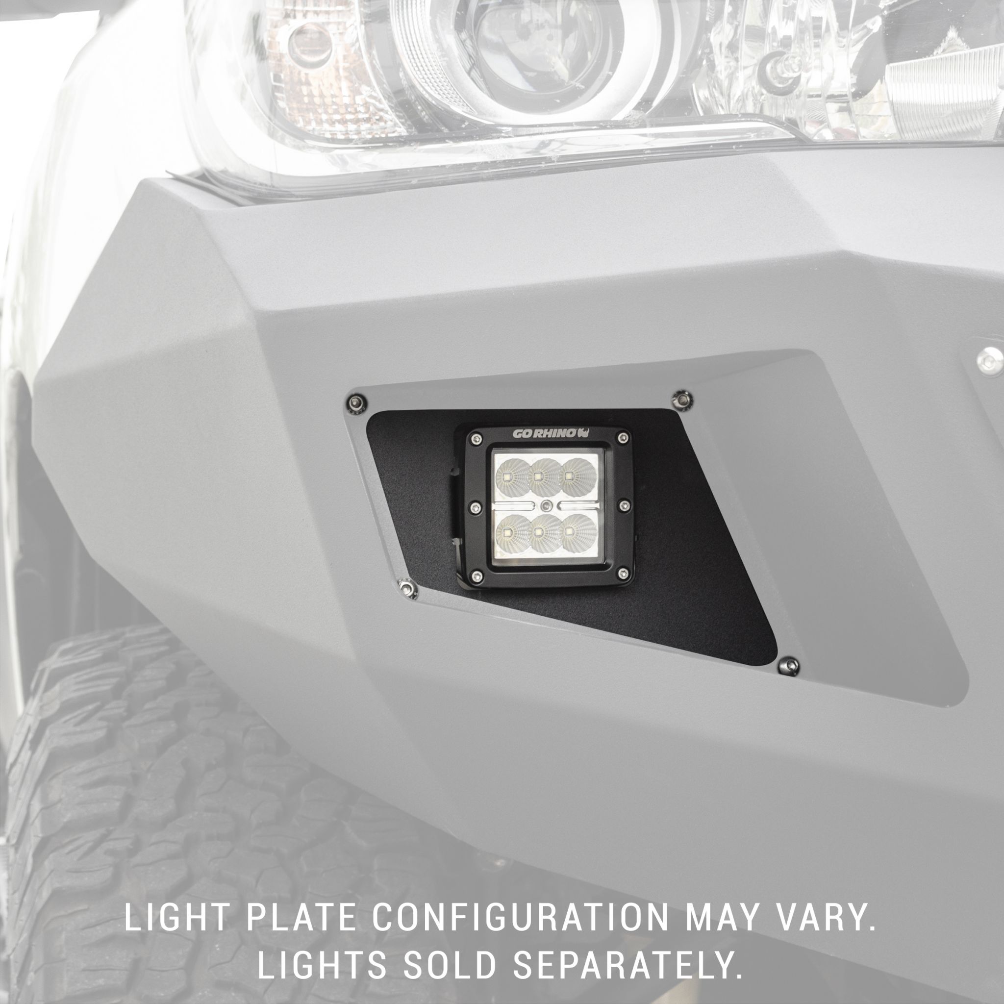 Go Rhino 241732T - BR5/BR10 Front Light Plates (3x3 Surface Mount) - Textured Black