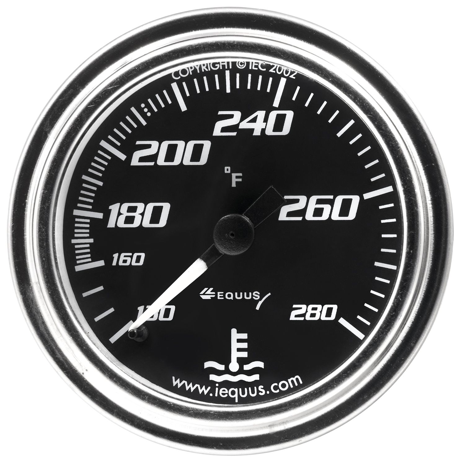 2 in. Chrome Mechanical Water Temperature Gauge (Extended Tubing Length)