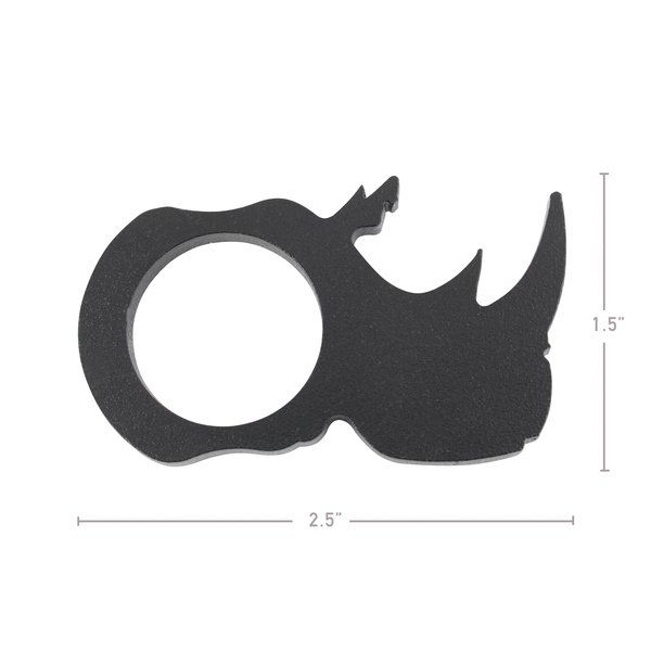 Go Rhino EX0382 - Go Rhino Handcrafted Logo Keychain, Stainless Steel with Black Powdercoat - Textured Black