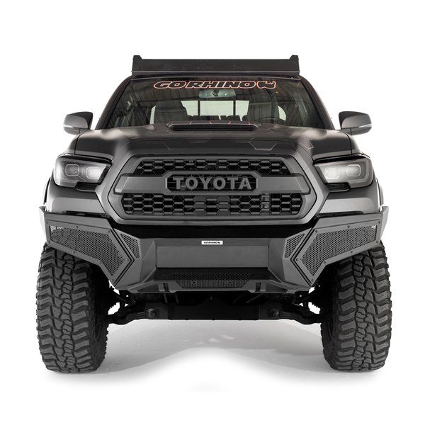 Go Rhino 343891T - Element Front Bumper with Power Actuated Hide-Away Light Bar Mount - Textured Black