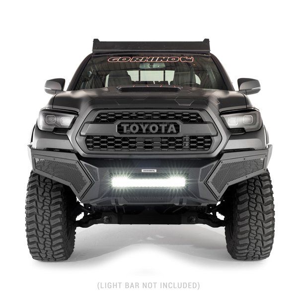 Go Rhino 343891T - Element Front Bumper with Power Actuated Hide-Away Light Bar Mount - Textured Black