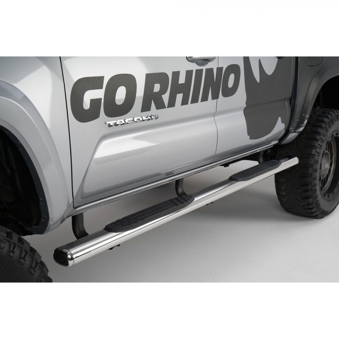 Go Rhino 104441587PS - 4" 1000 Series SideSteps With Mounting Bracket Kit - Polished Stainless Steel