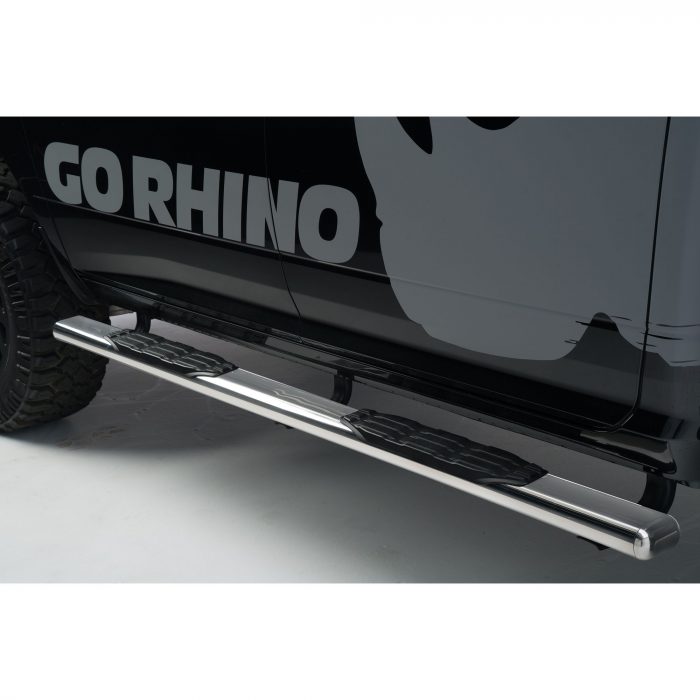 Go Rhino 105439987PS - 5" 1000 Series SideSteps With Mounting Bracket Kit - Polished Stainless Steel