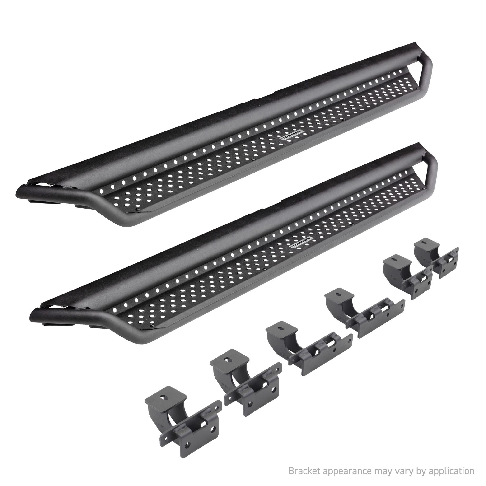 Go Rhino D14129T - Dominator Xtreme D1 Side Steps with Rocker Panel Mounting Bracket Kit - Textured Black