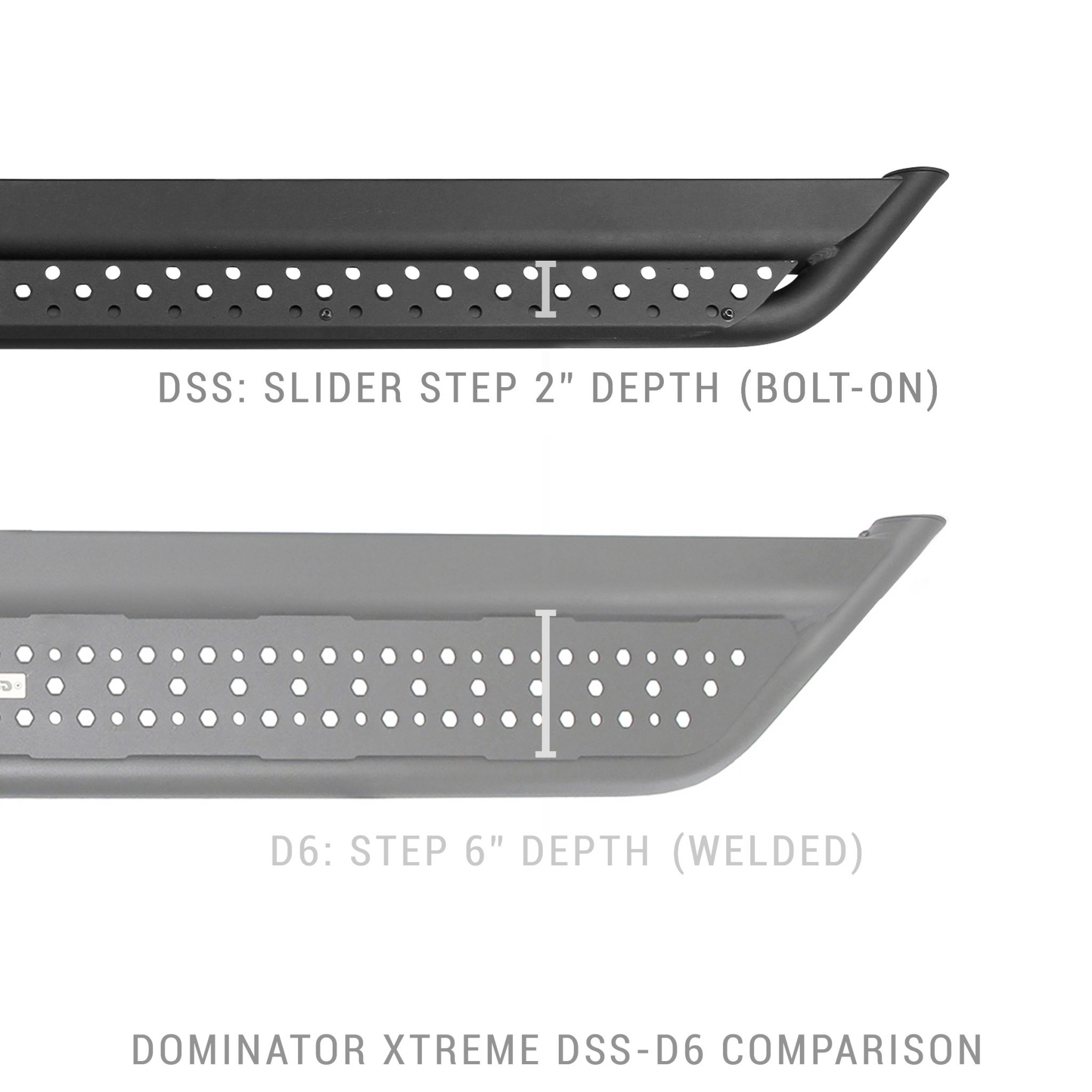 Go Rhino FSDSS4506T - Dominator Xtreme D6 SideSteps With Frame Mounted Bracket Kit - Textured Black