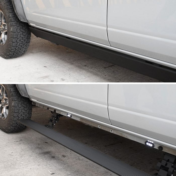 Go Rhino 20404280PC - E1 Electric Running Boards With Mounting Brackets - Textured Black