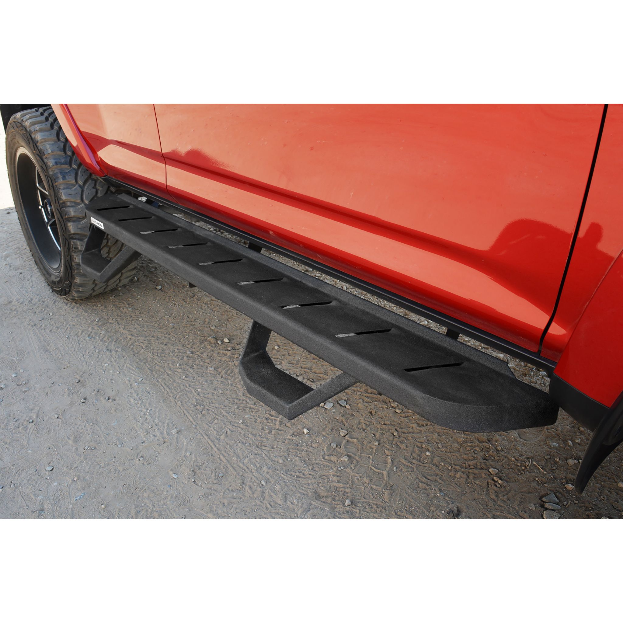 Go Rhino 6944256820T - RB20 Running Boards With Mounting Brackets & 2 Pairs of Drop Steps Kit - Protective Bedliner Coating