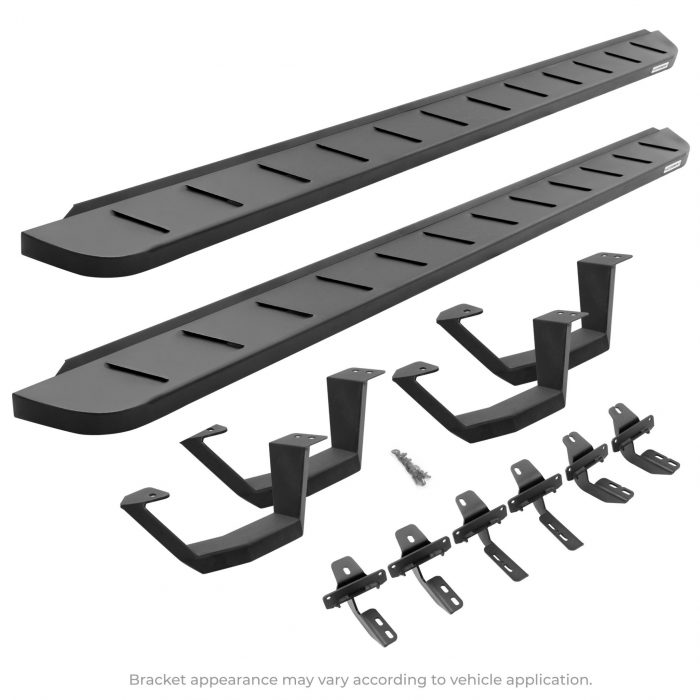Go Rhino - 6340428020PC - RB10 Running Boards With Mounting Brackets & 2 Pairs of Drop Steps Kit - Textured Black