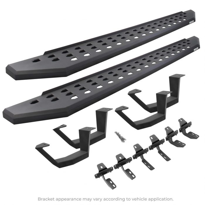 Go Rhino - 6944158020PC - RB20 Running Boards With Mounting Brackets & 2 Pairs of Drop Steps Kit - Textured Black