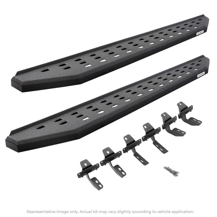 Go Rhino - 69443580T - RB20 Running Boards With Mounting Brackets - Protective Bedliner Coating
