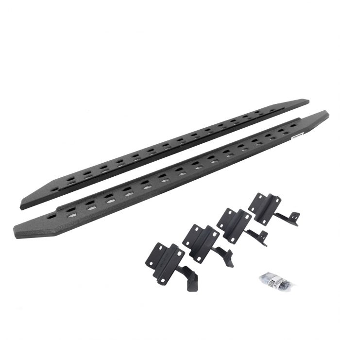 Go Rhino 69417780ST - RB10 Slim Line Running Boards With Mounting Brackets - Protective Bedliner Coating