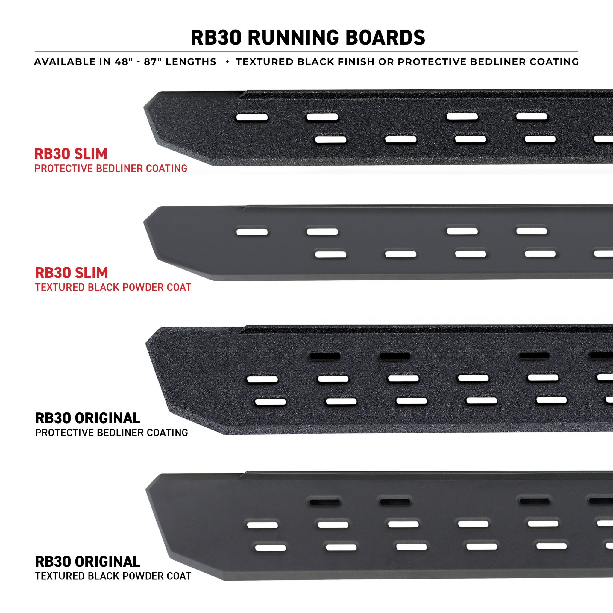 Go Rhino 6963068720PC - RB30 Running Boards with Mounting Brackets & 2 Pairs of Drops Steps Kit - Textured Black