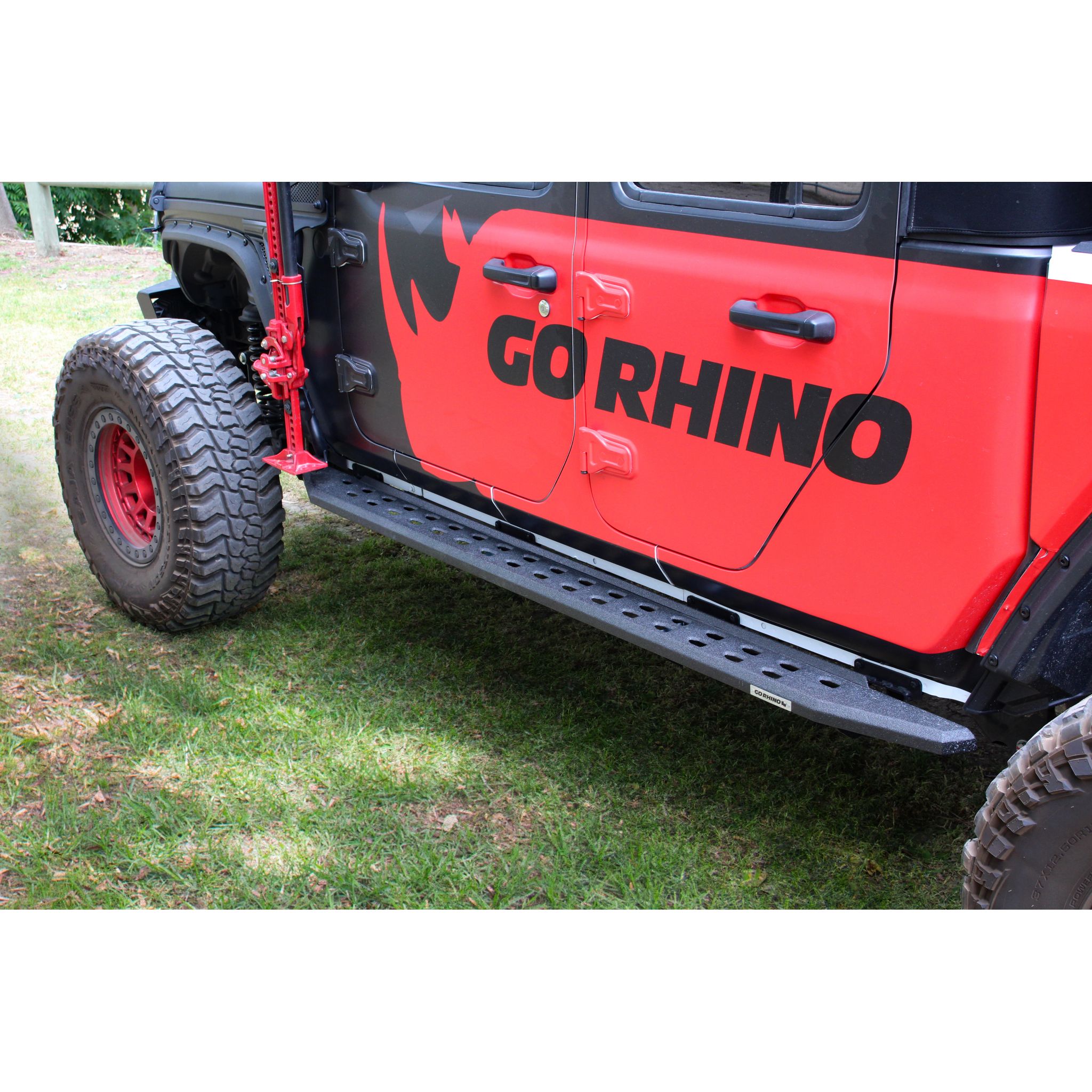 Go Rhino 69450673ST - RB20 Slim Line Running Boards With Mounting Brackets - Protective Bedliner Coating