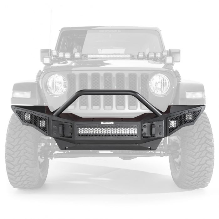 Go Rhino 331201T - Rockline Front Full Width Bumper W/ Overrider - Textured Black